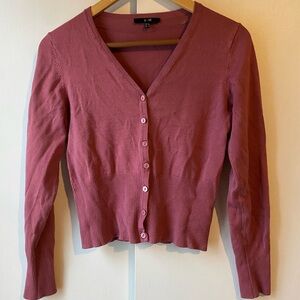 Vest Pretty Dark Pink Cardigan Button Top Womens 4